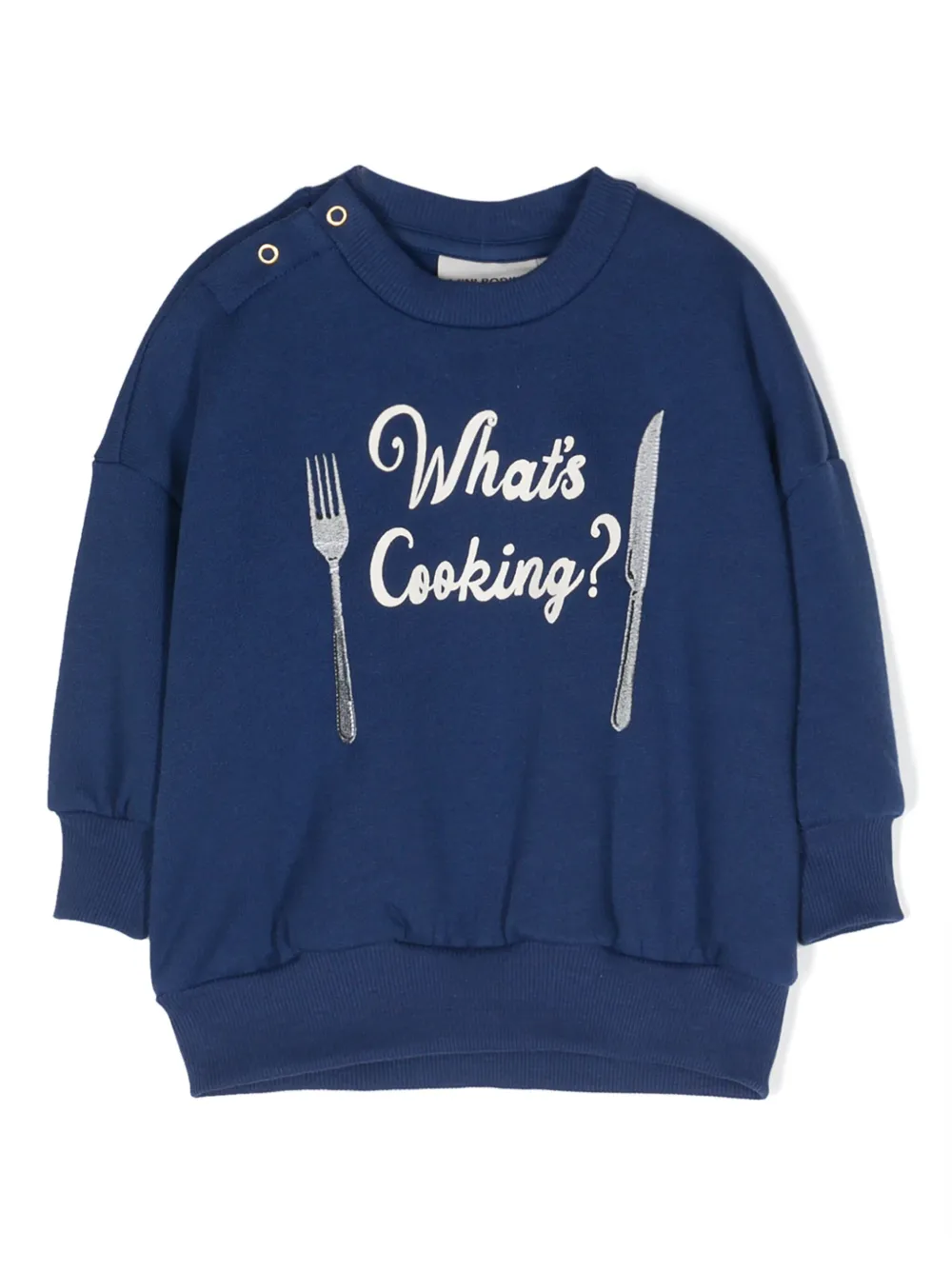 Mini Rodini Babies' Graphic-print Organic Cotton Sweatshirt In Blue