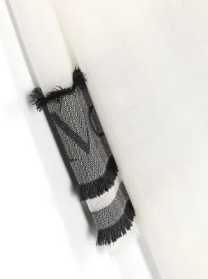 Alexander McQueen ロゴ インターシャ フリンジ　マフラー Alexander McQueen ロゴ インターシャ フリンジ マフラー