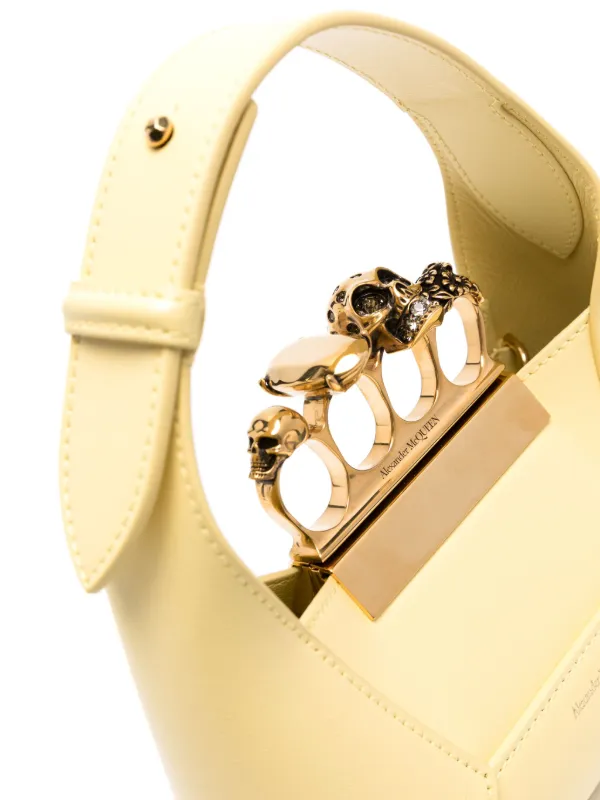 ハンドバッグ ALEXANDER MCQUEEN PASTEL YELLOW MINI JEWELLERED HOBO HANDBAG Alexander McQueen The Jewelled Hobo Leather Mini Bag