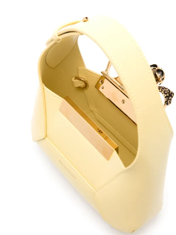 【関税&送料込】Alexander Mcqueen Pastel Yellow Leather Mini Alexander Mcqueen Pastel Yellow Leather Mini Jewellered Hobo