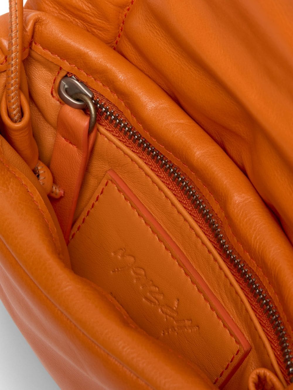 Shop Marsèll Riquadretto Padded Leather Clutch Bag In Orange