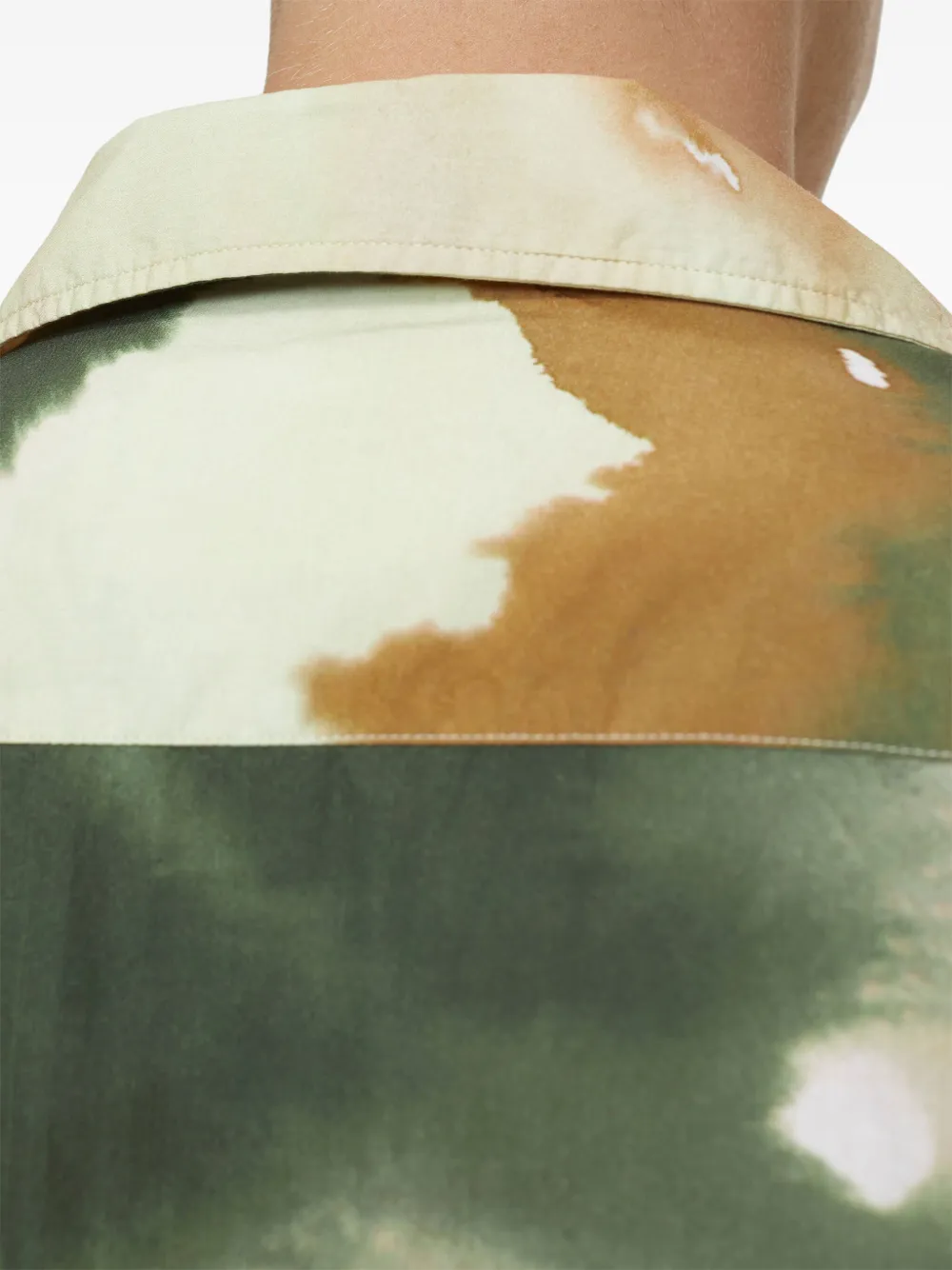 Abstract-Pattern Short-Sleeve Cotton Shirt