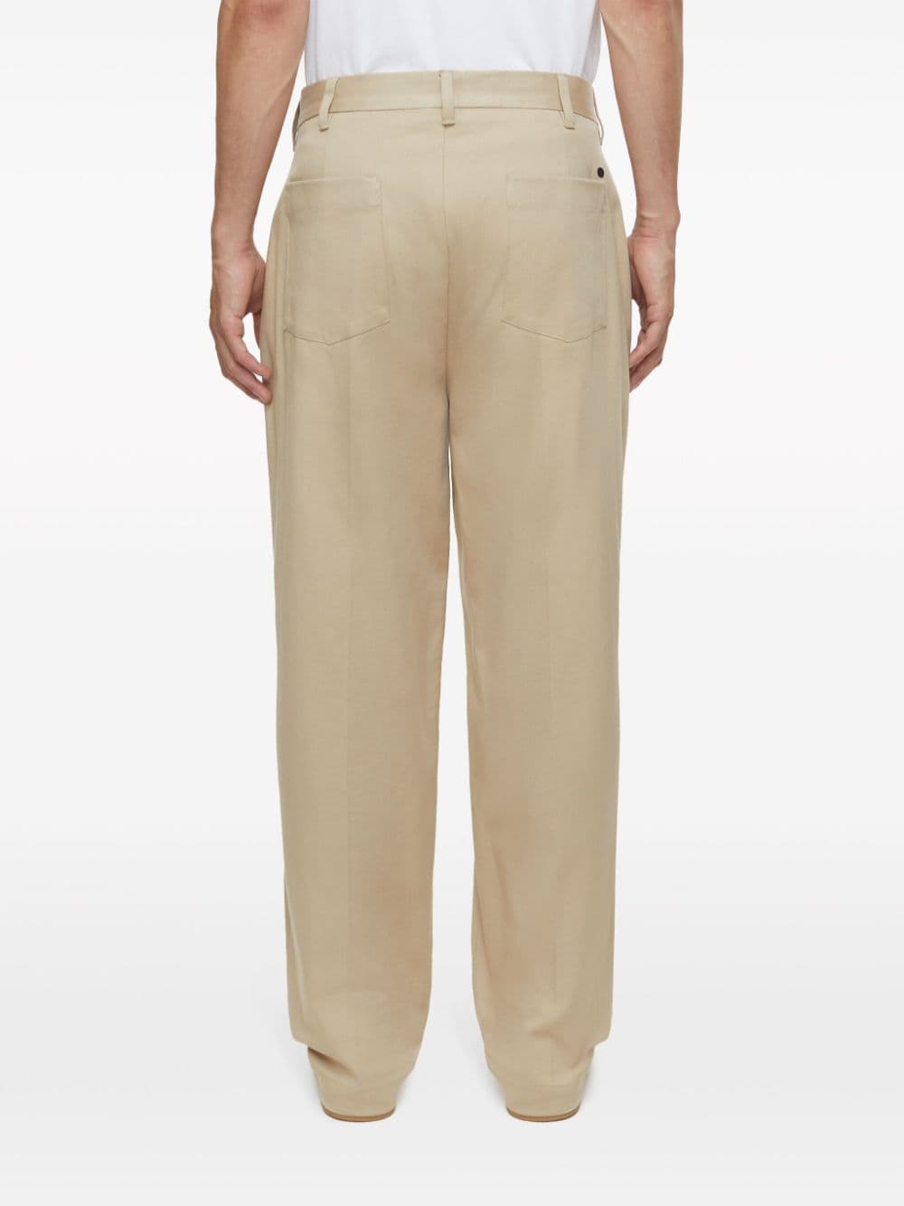 Closed Blomberg mid waist broek met wijde pijpen Beige