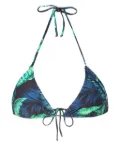 Lygia & Nanny Hanna leaf-print bikini top - Blue