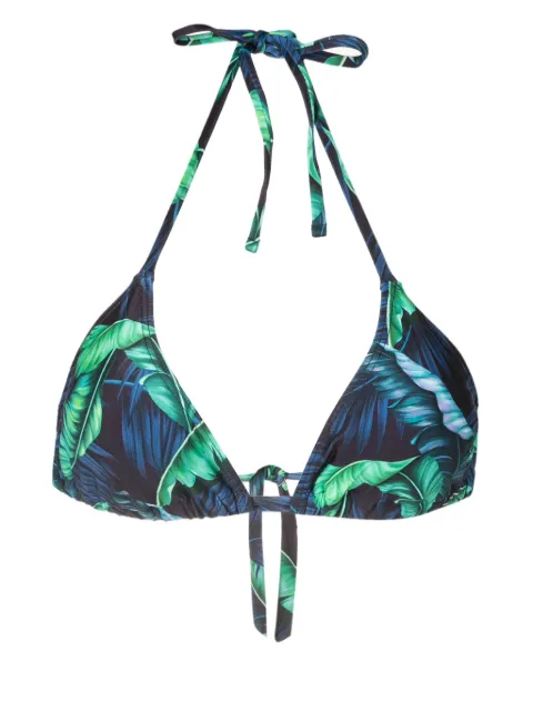 Lygia & Nanny top de bikini Iasmin con hojas estampadas