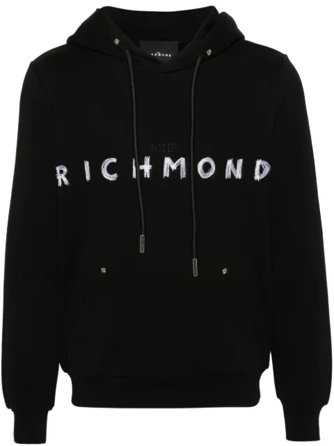 John Richmond logo-embroidered hoodie