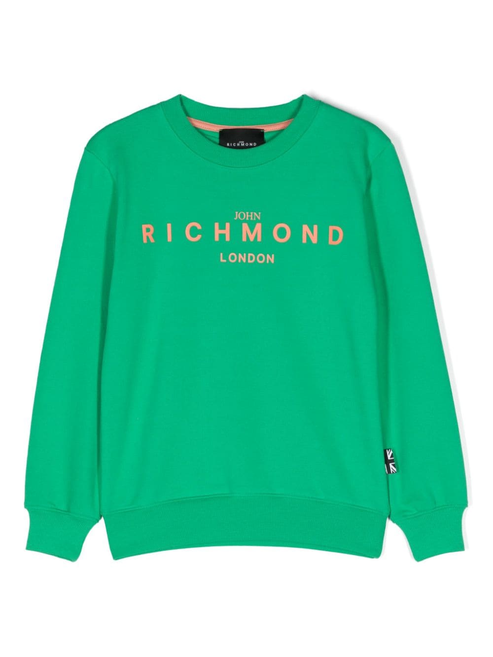 John Richmond Junior Kids' Logo-stamp Cotton Sweatshirt In Green