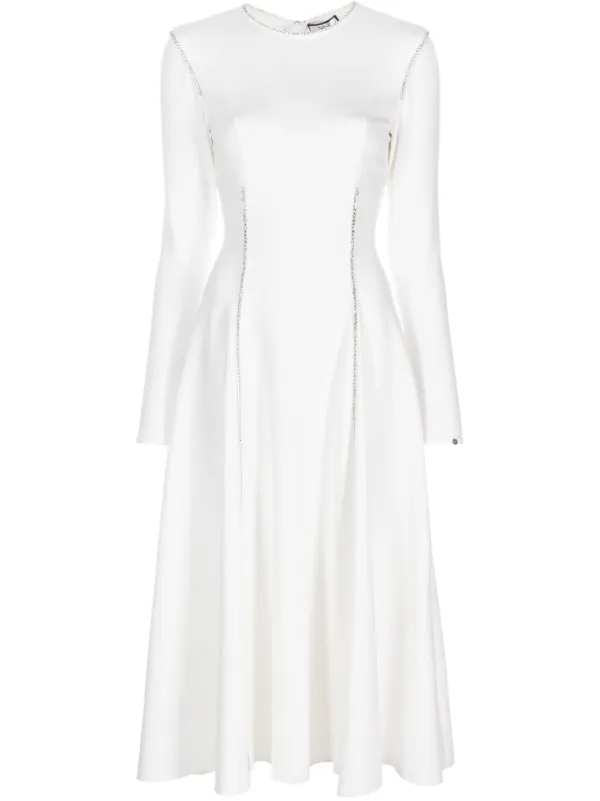 chinese dress ladies White Sequin Evening Dress with Cape Sleeves - White Sequin Prom Dress with High Neckline and Mermaid Silhouette main image 0