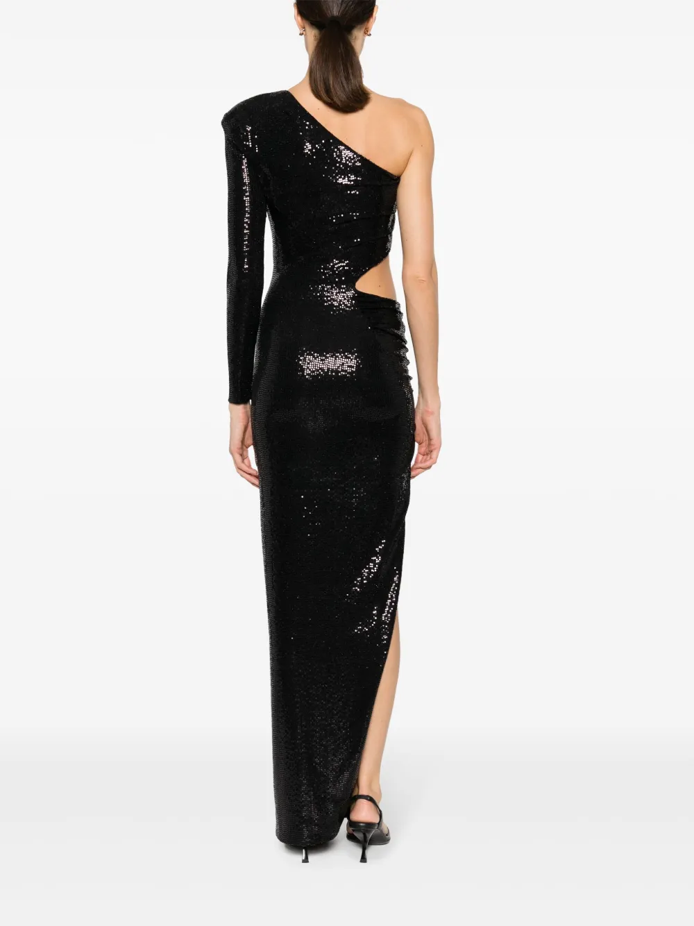 NISSA Metallic maxi-jurk Zwart