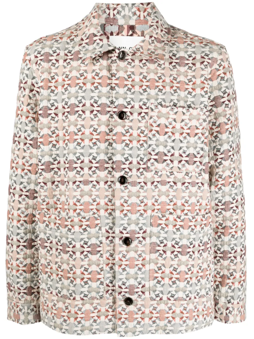 Nn07 Abstract Multicolor Werkkleding Vest Beige Heren