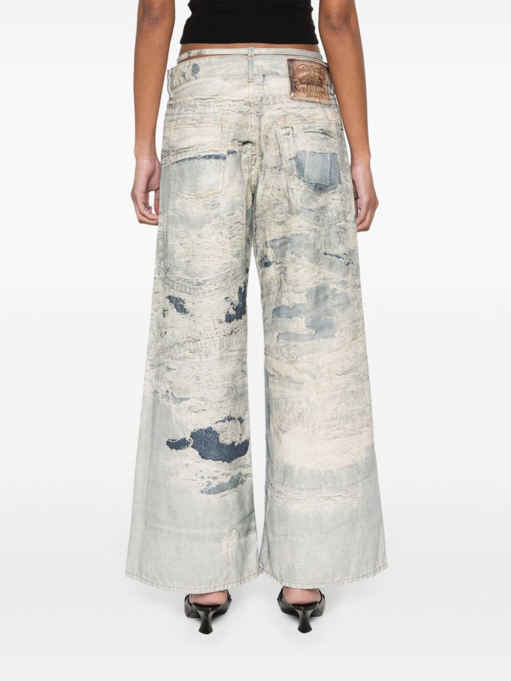 Shop Acne Studios Low-waist Flared Trousers In Blue