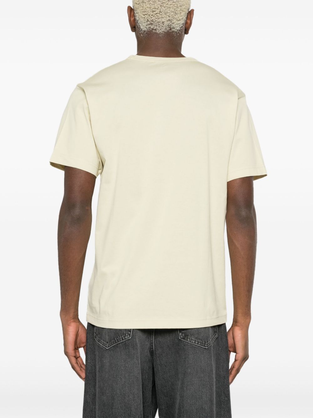 Shop Acne Studios Face-logo-patch Cotton T-shirt In Green