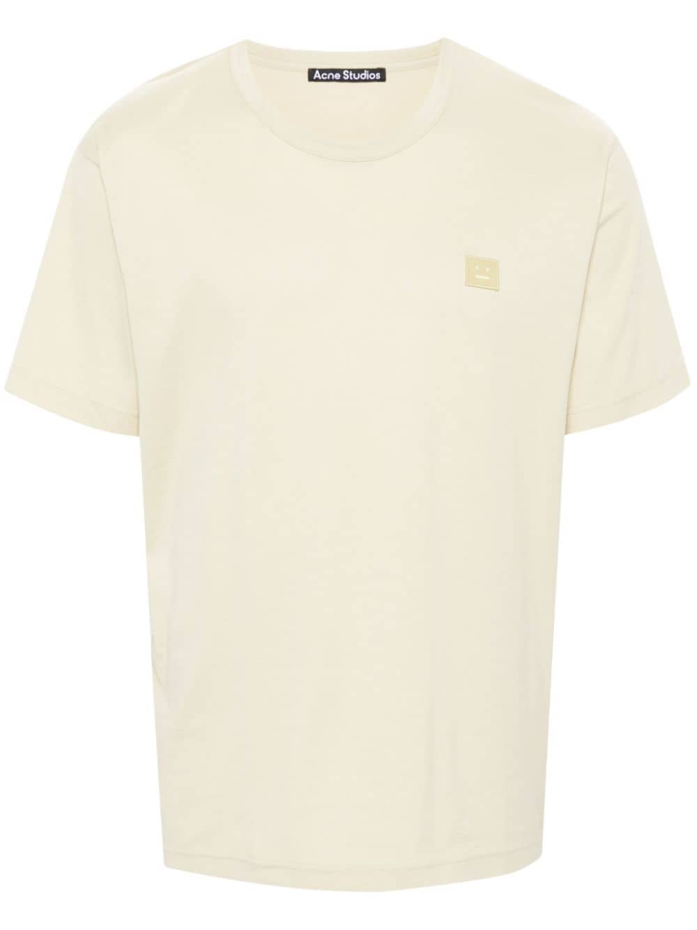 Acne Studios Face-logo-patch Cotton T-shirt In Green