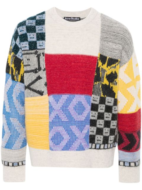 Acne Studios patchwork-pattern knitted jumper 