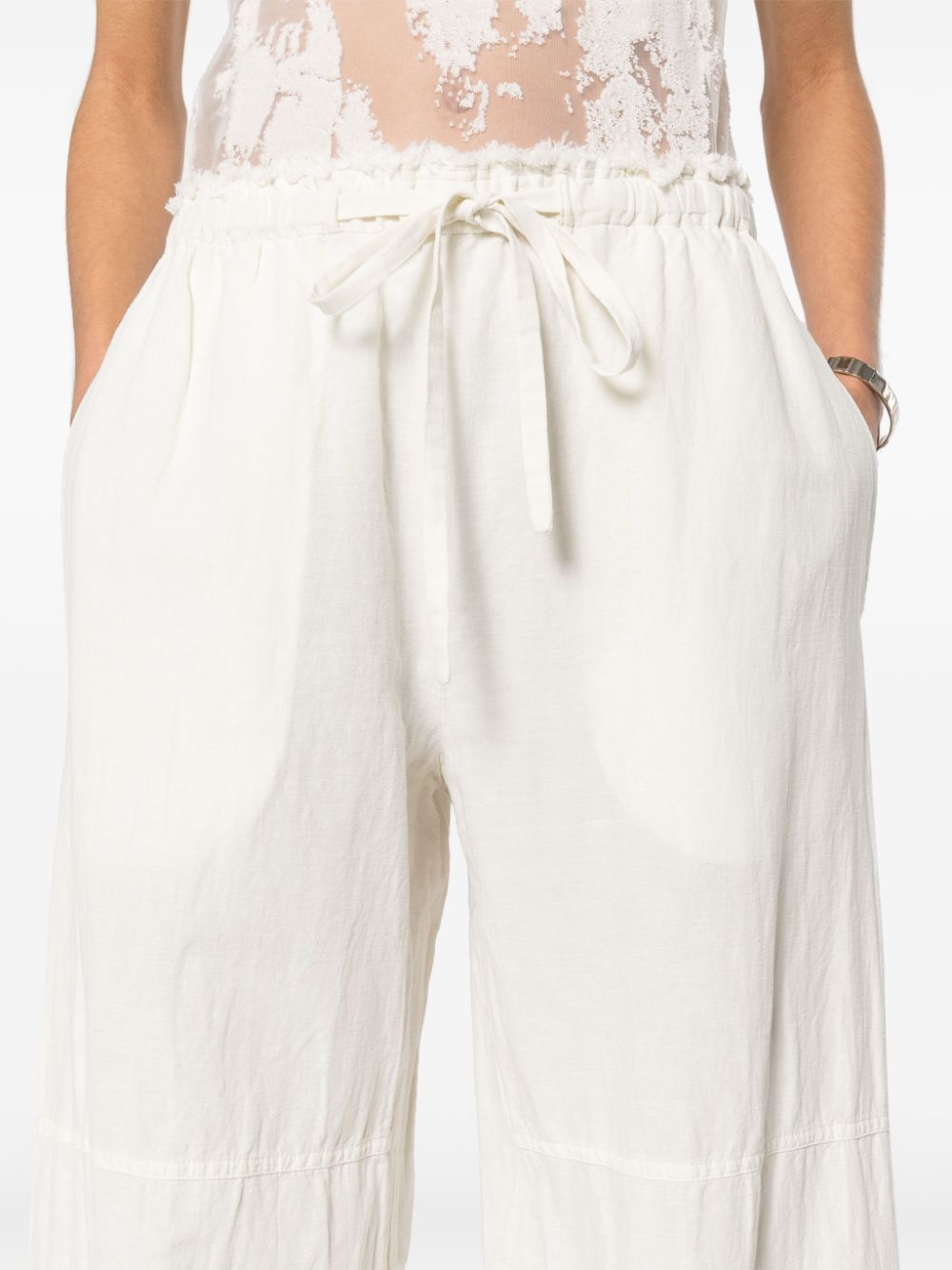 Shop Acne Studios Wide-leg Trousers In White