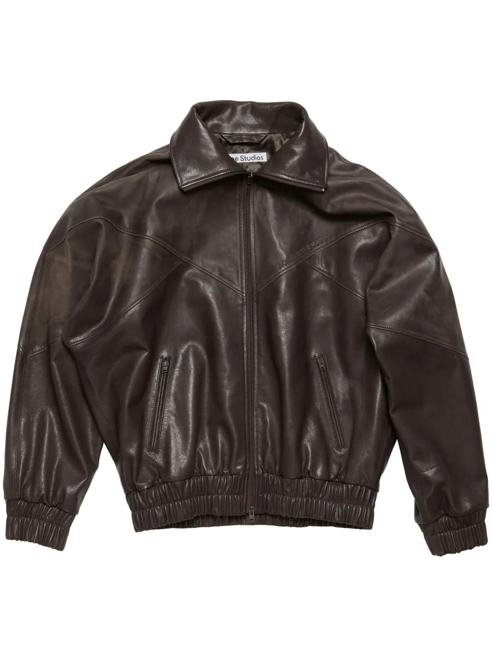 Acne Studios Leren jack Bruin