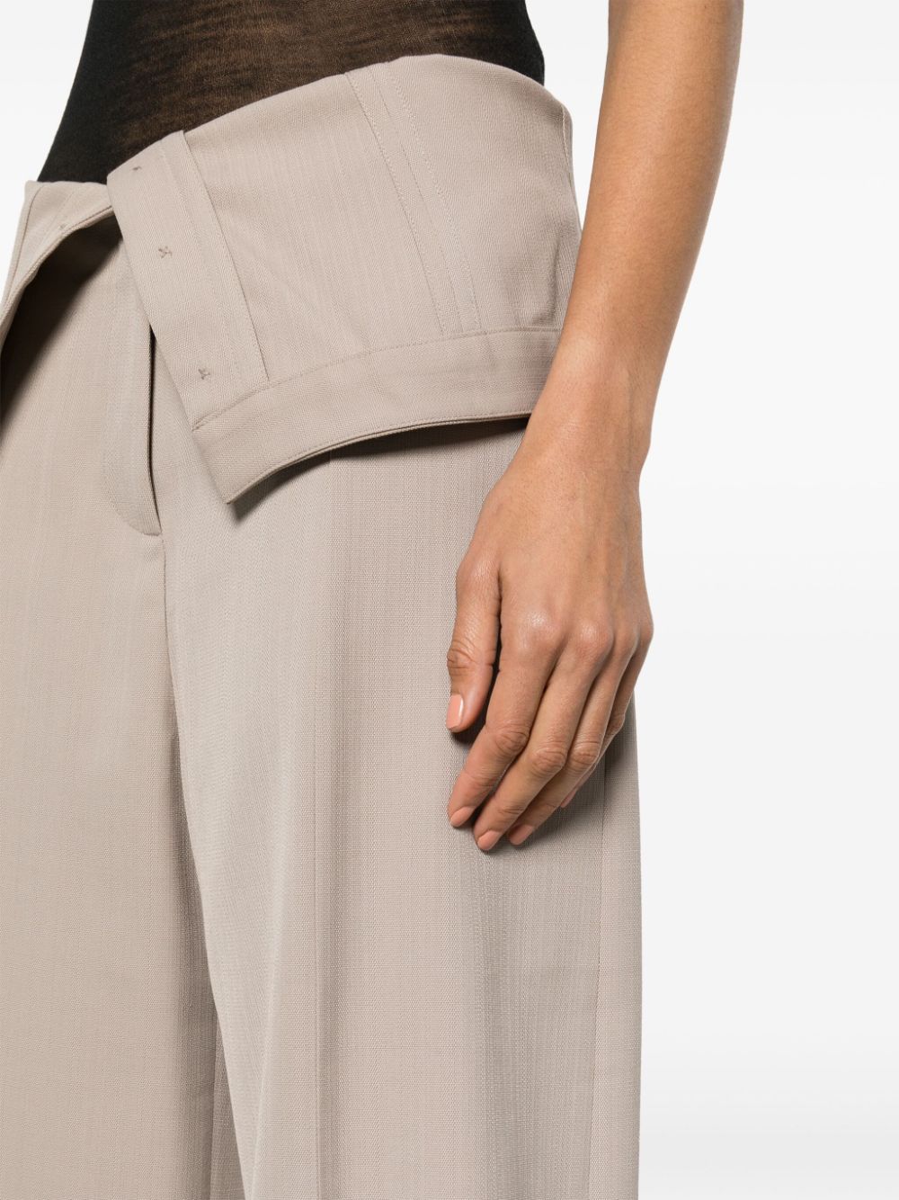 Shop Acne Studios High-waist Wide-leg Trousers In Neutrals
