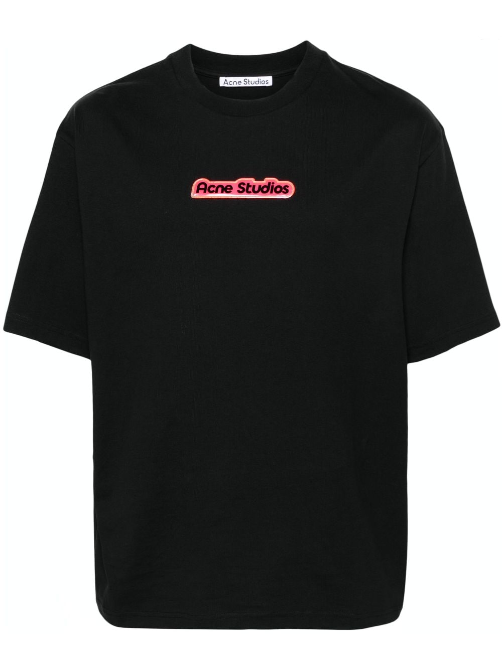 Acne Studios Katoenen T-shirt met logopatch Zwart
