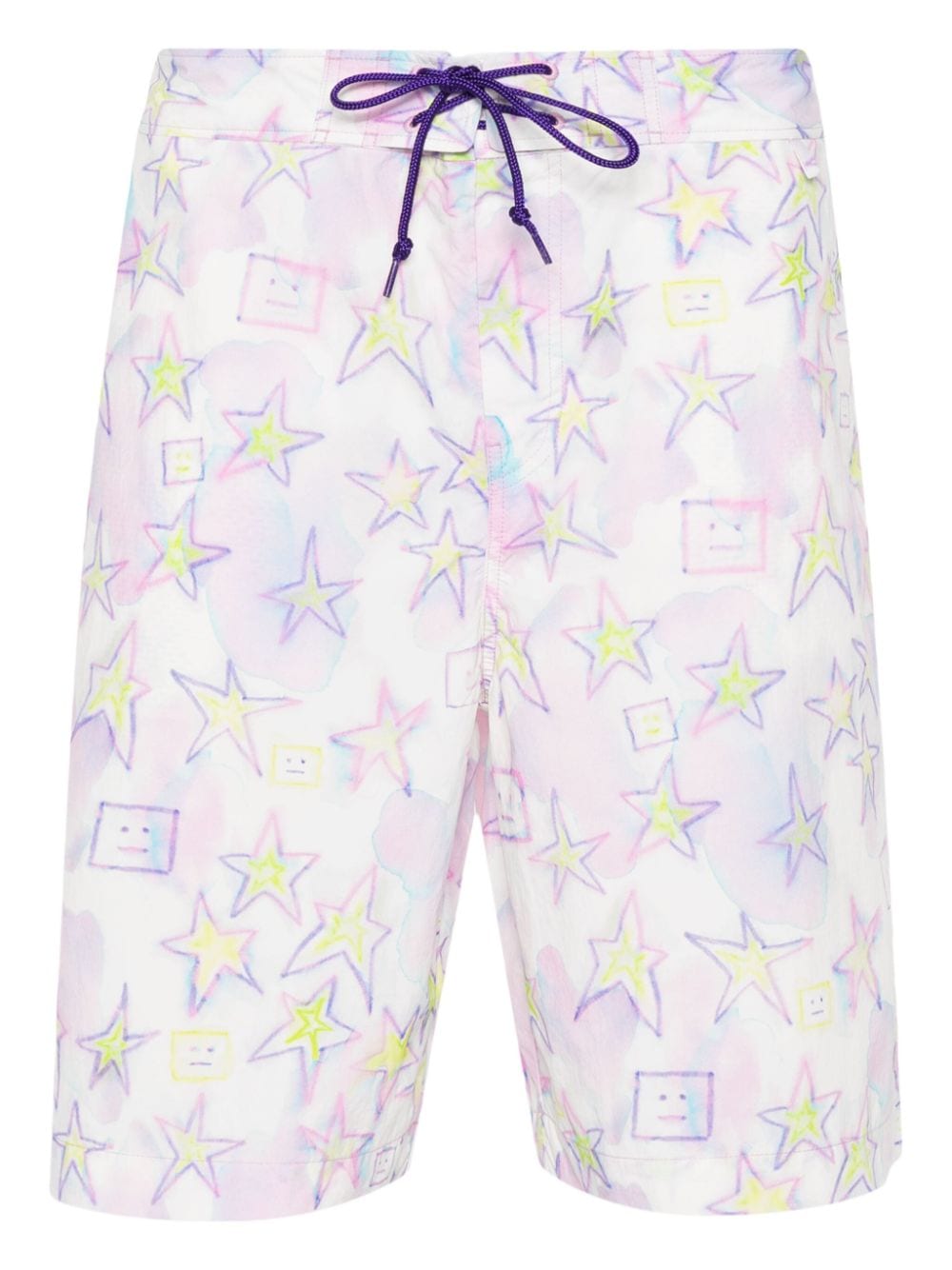Acne Studios Star-motif Swim Shorts In 紫色