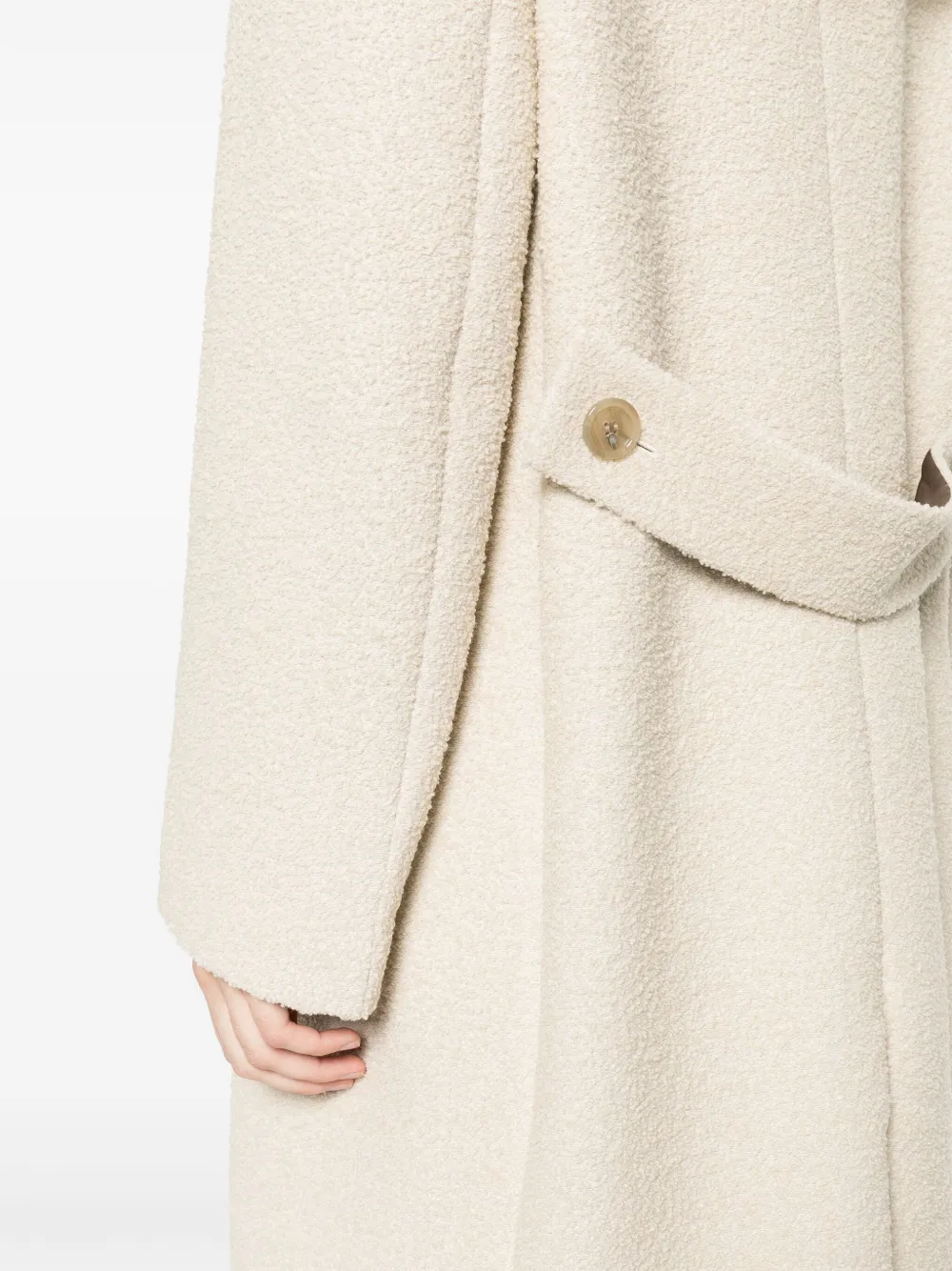 Acne Studios Textured Wool-blend Double-breasted Coat In Neutrals
