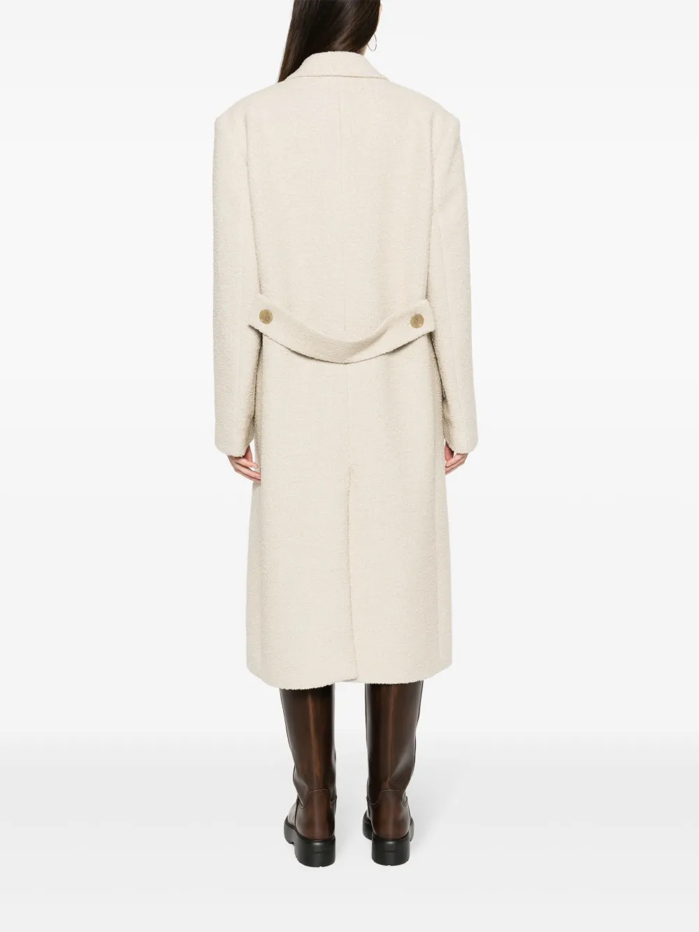 Acne Studios Textured Wool-blend Double-breasted Coat In Neutrals