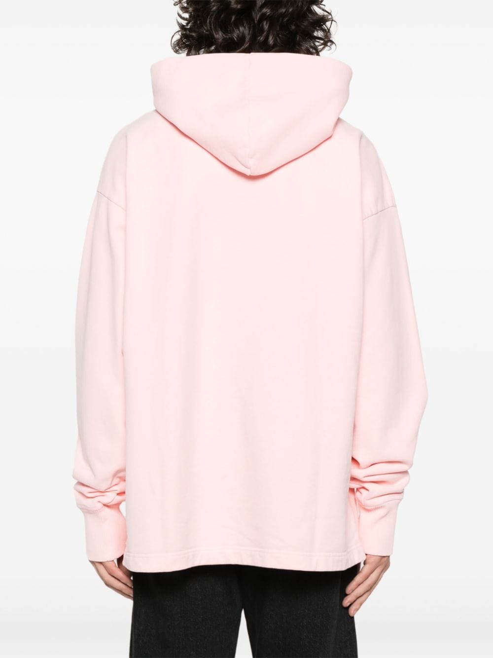 Shop Acne Studios Logo-print Cotton Hoodie In Pink