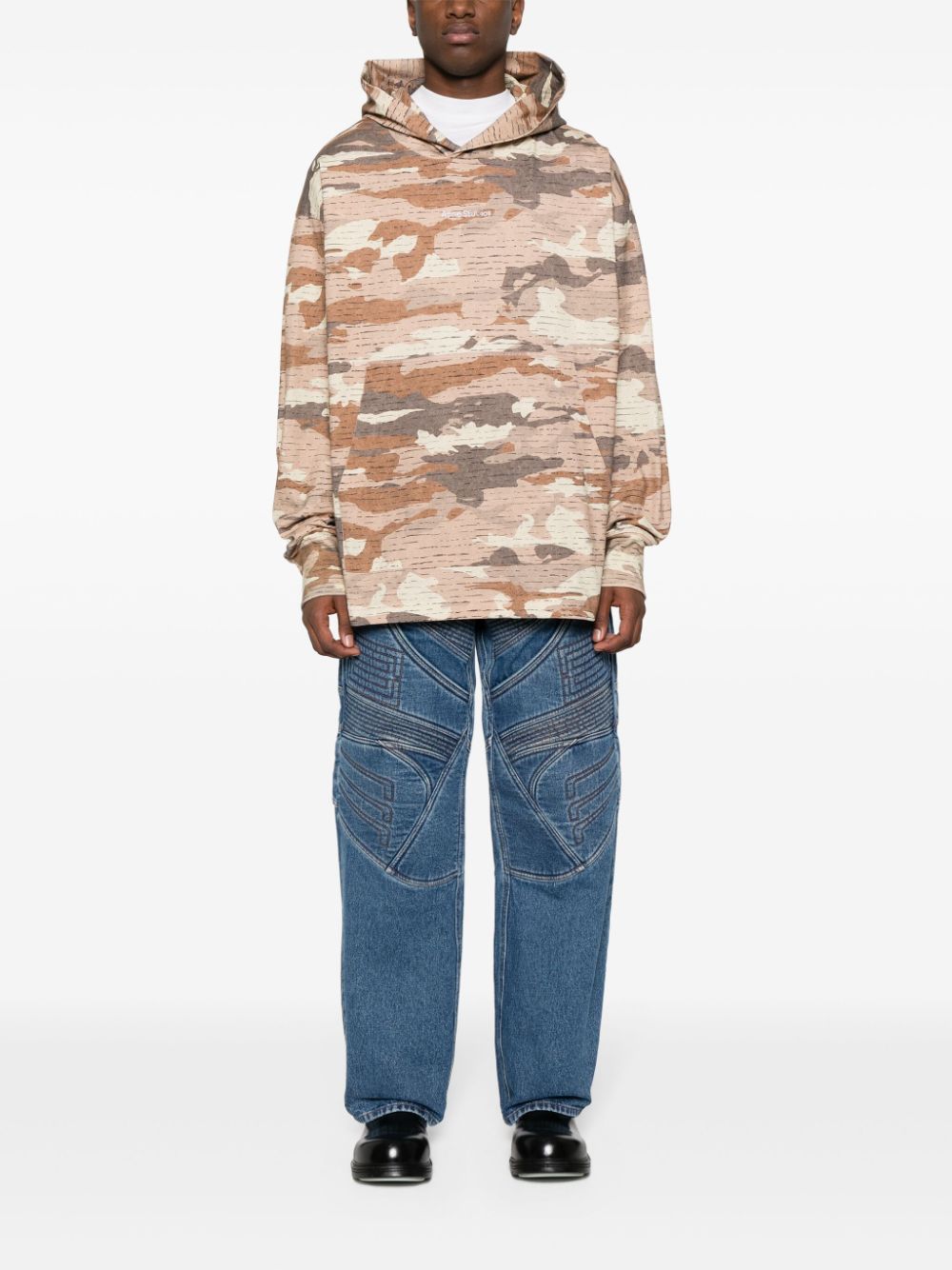 Acne Studios Hoodie met camouflageprint - Bruin