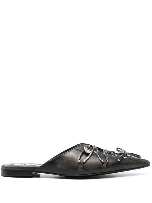 Acne Studios lace-up Leather Mules - Farfetch