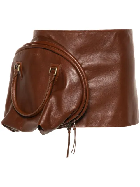 Acne Studios attached-bag mini leather skirt 