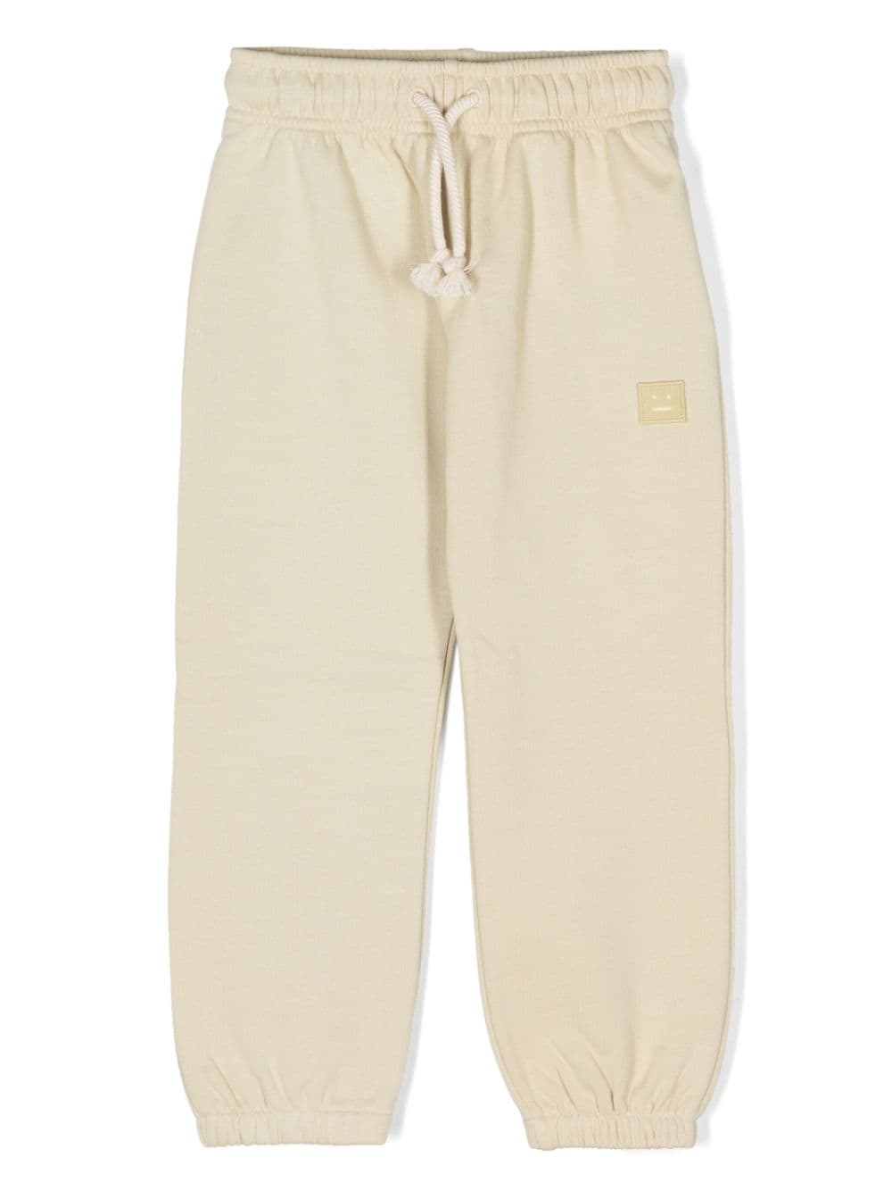 Acne Studios Kids' Tapered Cotton Track Pants In Neutral