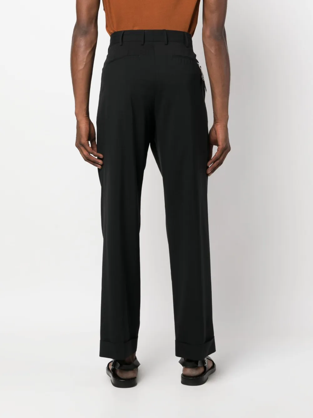 PT Torino Wollen straight pantalon Zwart
