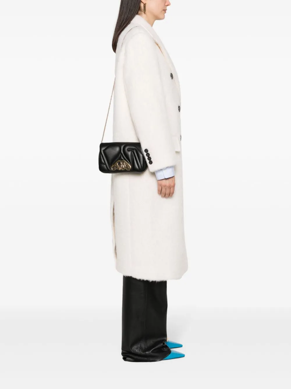 Alexander McQueen Kleine The Seal schoudertas - Zwart