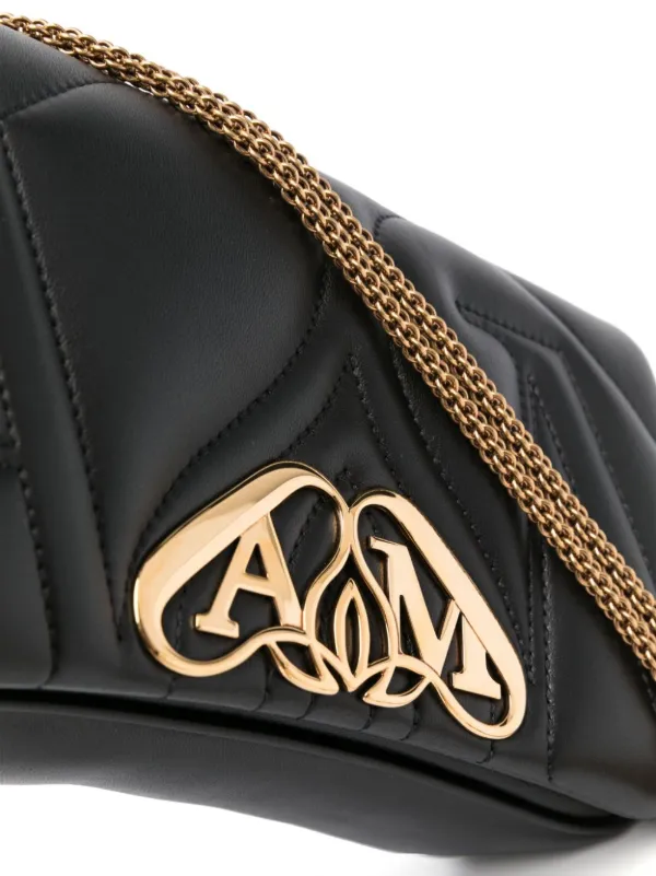【関税込み】The Seal Crossbody Bag - Alexander McQueen - Lea Alexander McQueen The Seal Cross Body Bag | Black | FARFETCH