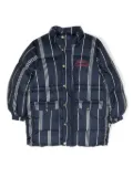 Mini Rodini logo-embroidered striped jacket - Blue