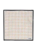 Moschino Teddy Bear-print organic silk pocket square - White