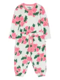 Mini Rodini floral-print crew-neck body - White