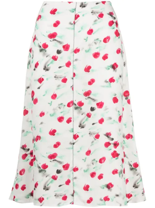 Jupe mi-longue à fleurs - Marni - Modalova