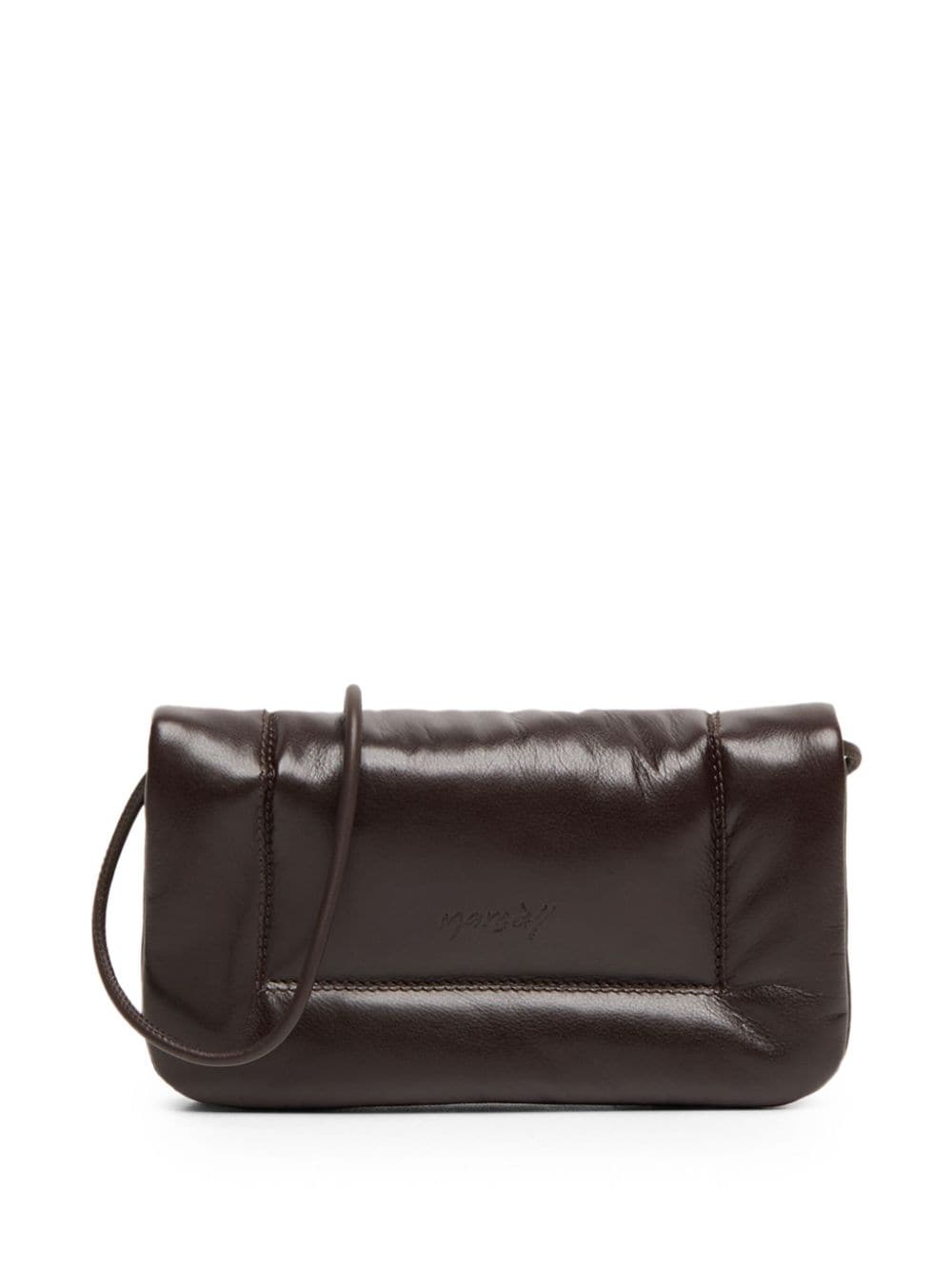 Shop Marsèll Riquadretto Padded Leather Clutch Bag In Brown