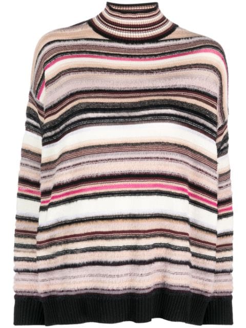 Missoni striped crochet-knit jumper