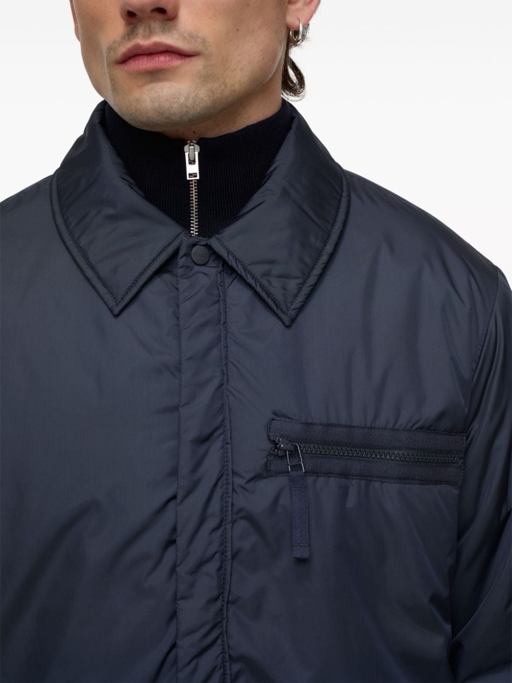 Closed quilted ripstop overshirt - Blauw