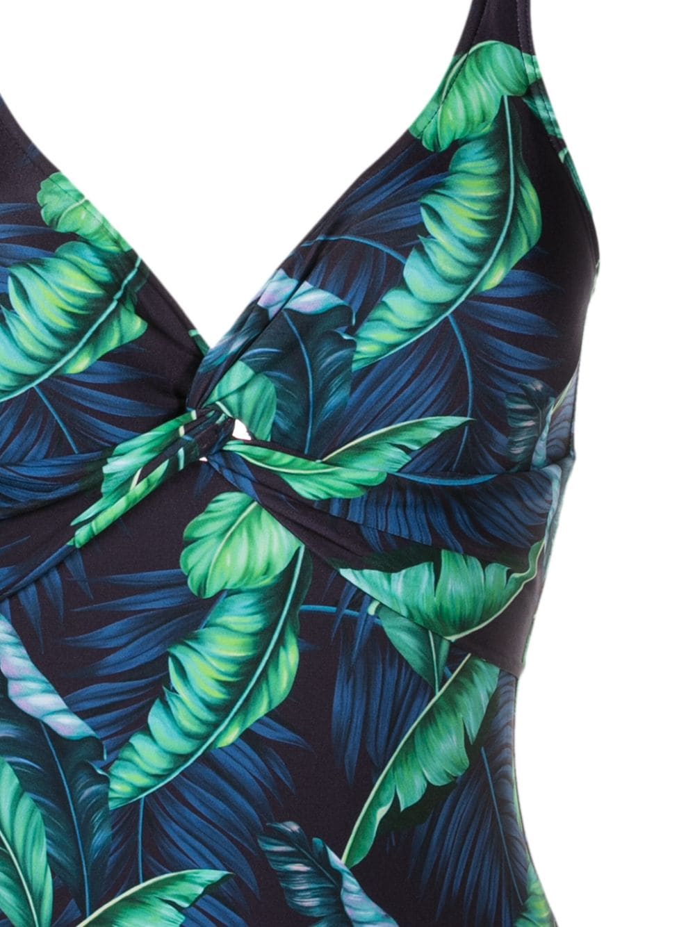 Shop Lygia & Nanny Adriana Twisted Leaf-print Swimsuit In Blue