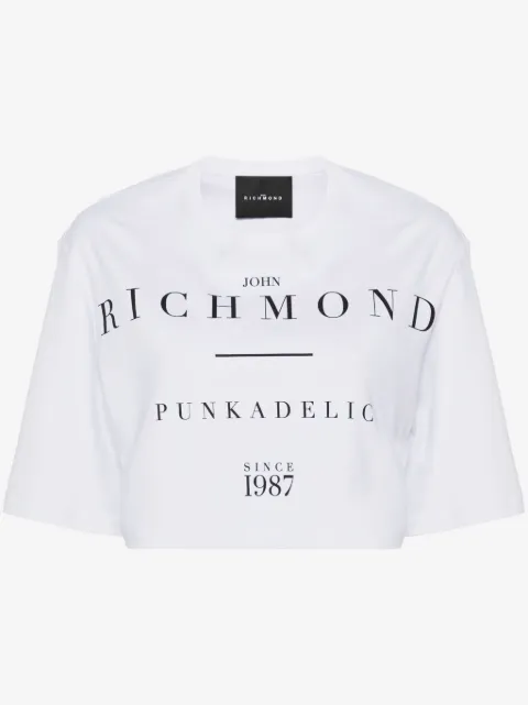 John Richmond logo-print cropped T-shirt
