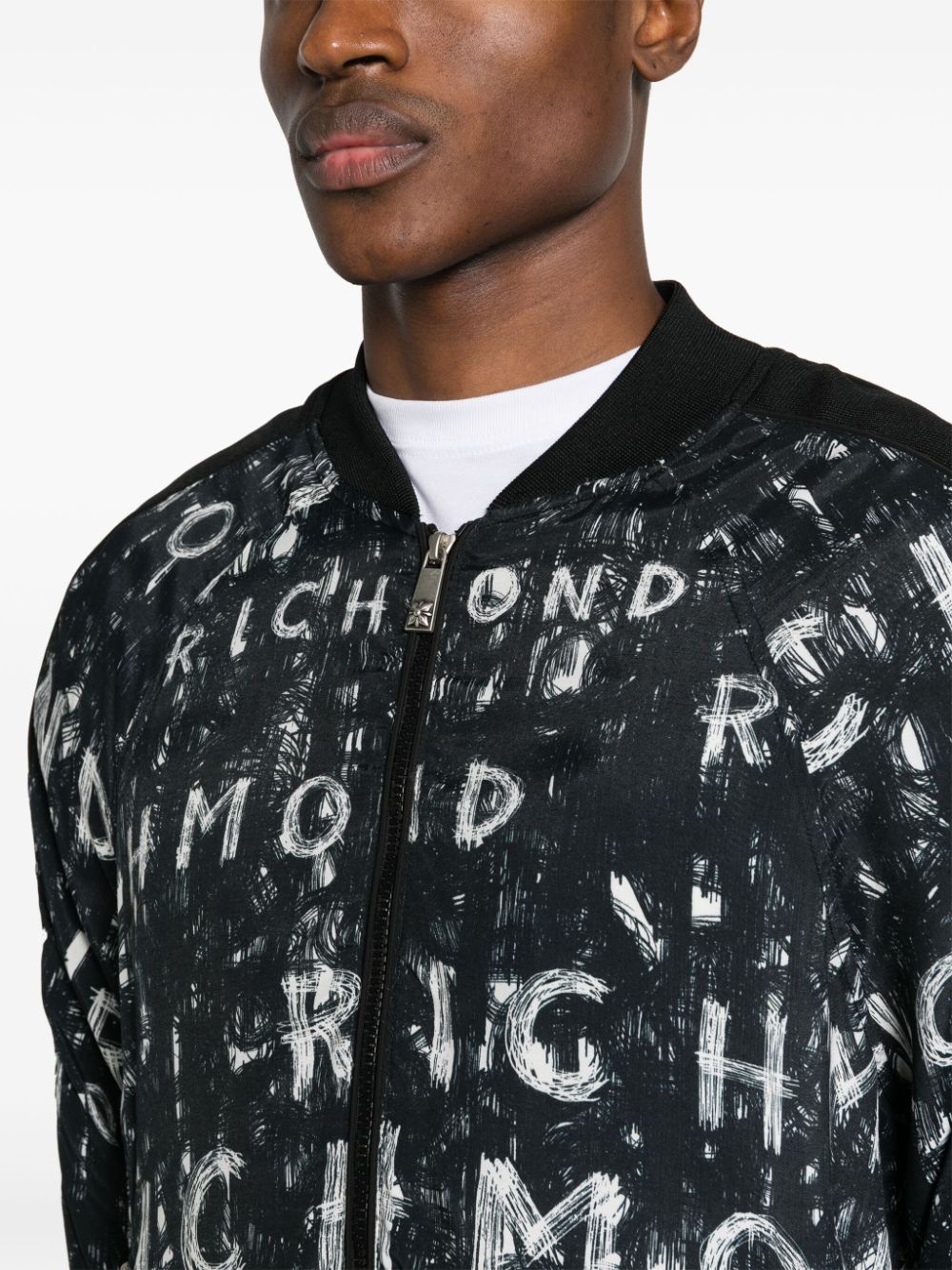 Shop John Richmond Logo-print Bomber Jacket In Black