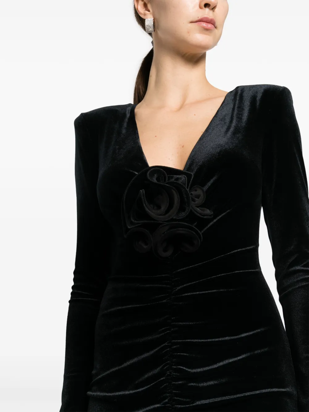 Nissa Maxikleid Mit V-ausschnitt In Black