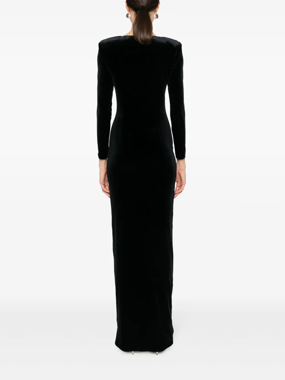 Nissa Maxikleid Mit V-ausschnitt In Black