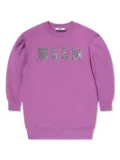 MSGM Kids crystal-embellished cotton dress - Purple