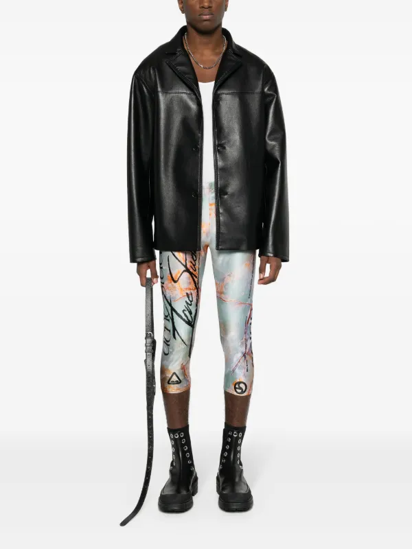 Acne Studios プリント クロップドレギンス | グリーン | FARFETCH JP