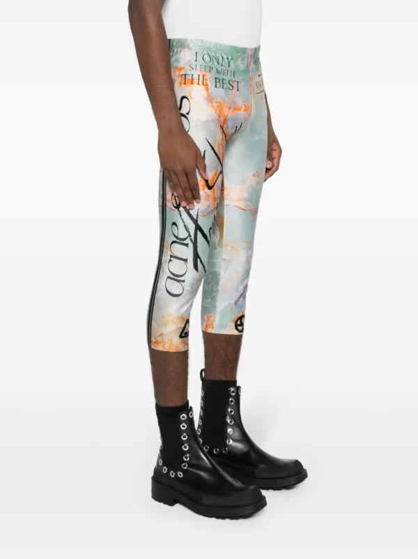 Acne Studios プリント クロップドレギンス | グリーン | FARFETCH JP