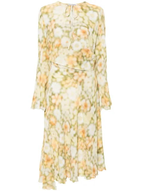 Acne Studios vestido midi cruzado con estampado abstracto