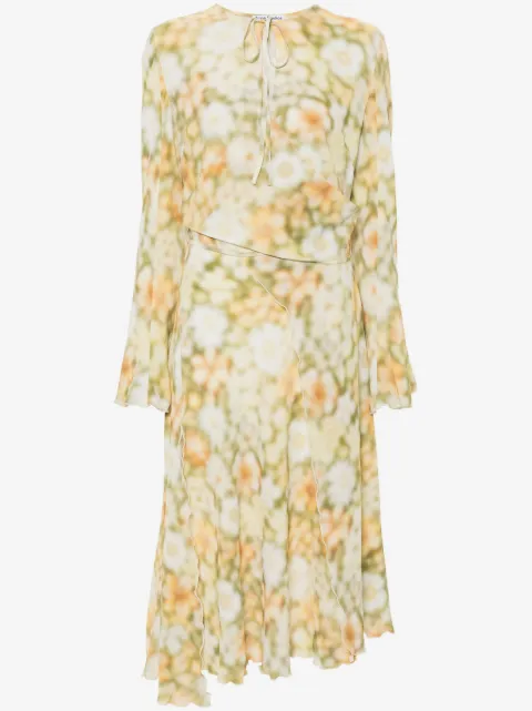 Acne Studios abstract-print wrap midi dress